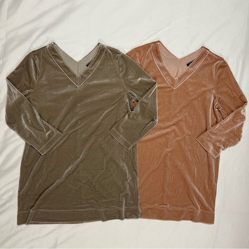 Lands' End Velvet V-Neck Tops